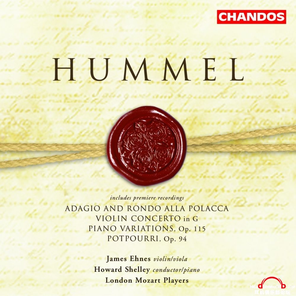 Hummel Violin Concertos in E &amp; G Piano VariationsPotpourri -- James Ehnes.jpg
