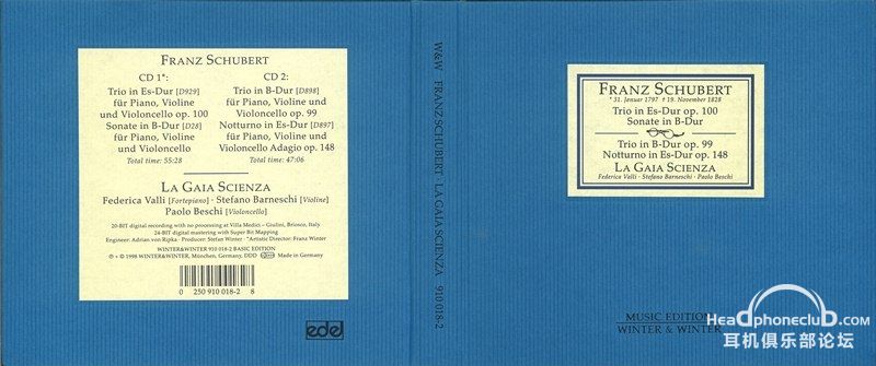 Schubert - Trios,Sonata - La Gaia Scienza (2CDS) [W&W 910 018-2].jpg