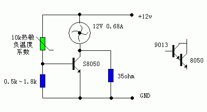 用8050温控风扇电路图图片